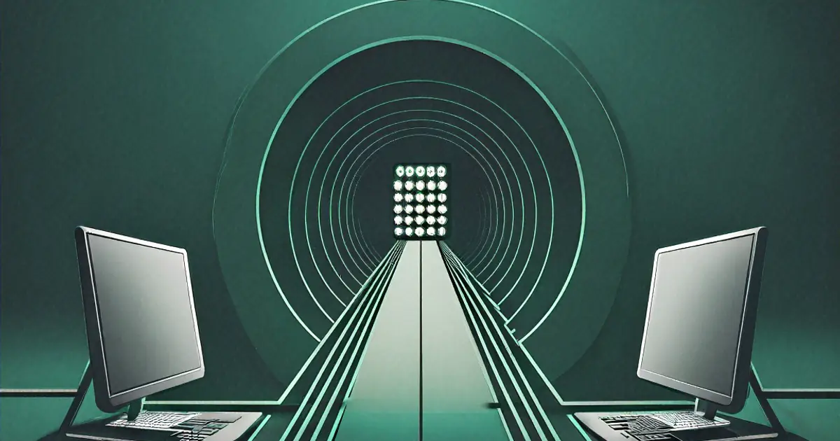 SSH tunnel concept with encrypted connection paths